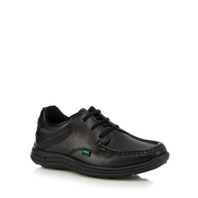 Kickers Boy's black leather lace up shoes